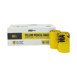 Best Hygiene 50L Yellow Biohazard Clinical Waste Bags Roll, 25 Bags