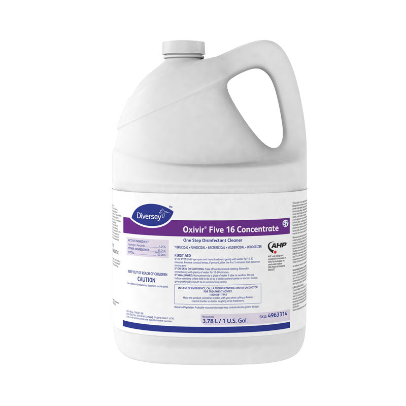 Diversey Oxivir Five 16 Hospital Grade Disinfectant Cleaner Concentrate, 3.78L