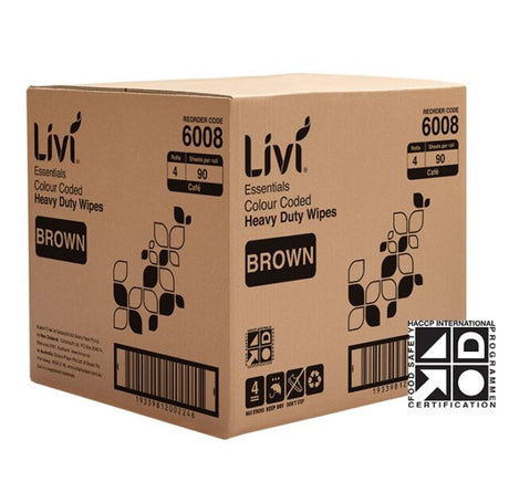 Livi Essentials Commercial Cafe and Restaurant Wipes, 90 Sheets, Brown