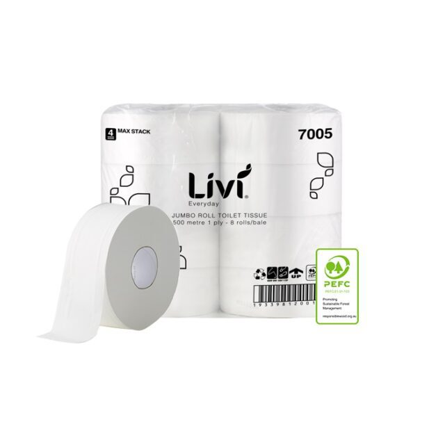 Livi Basics Jumbo Toilet Tissue 1 Ply 500m