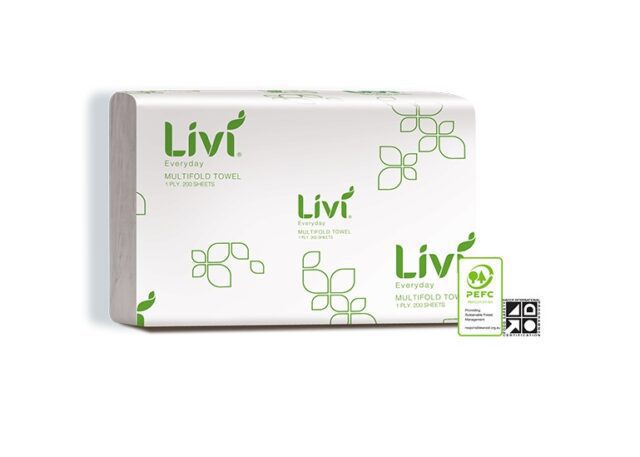 Livi Everyday Basics Multifold Hand Towel 1 Ply 200 Sheets