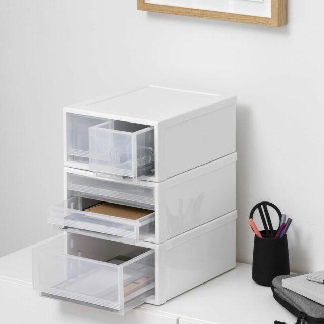 White Twin Horizontal Stackable Drawer