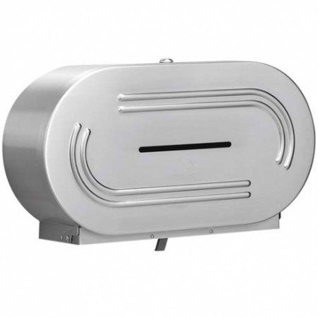 Stainless Steel 2 Station, Double Jumbo Toilet Paper Roll Dispenser