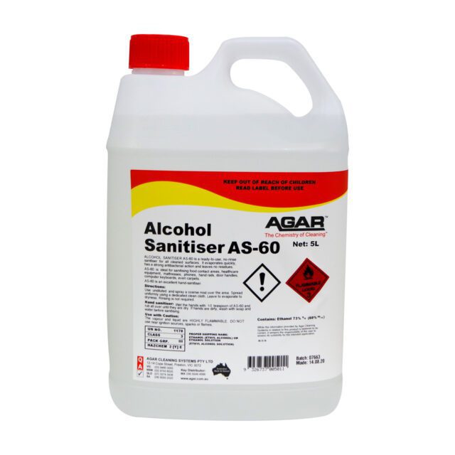 Agar Alcohol Sanitiser AS-60, 5L