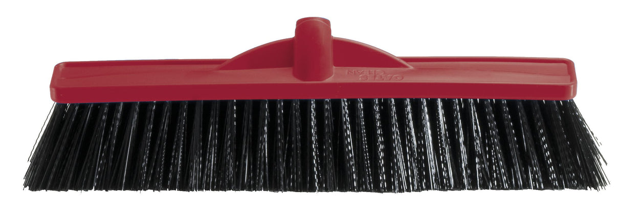 450mm Industrial Extra Stiff Poly Broom - Head Only -Red