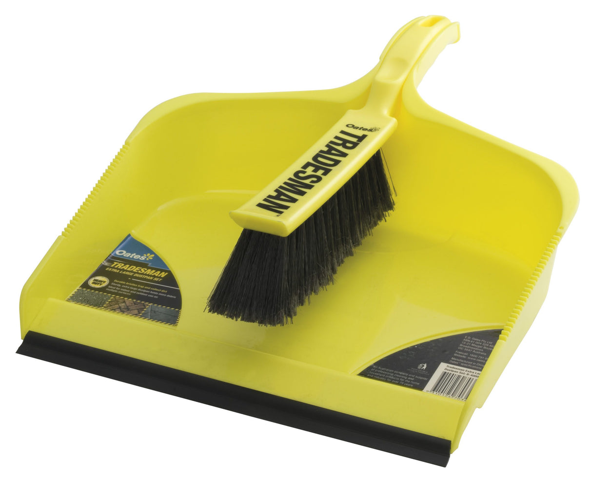 Oates Tradesman Extra Large Dustpan Set, Yellow