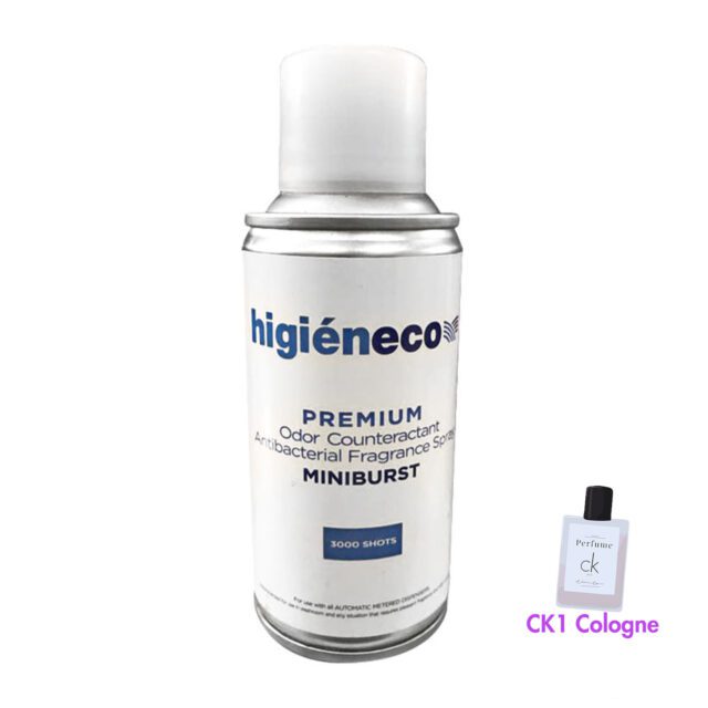 Higieneco MiniBurst 1.0 Cologne CK1 Automatic Aerosol Air Freshener Fragrance Refill, Antibacterial, 3000 Sprays, 110 mL