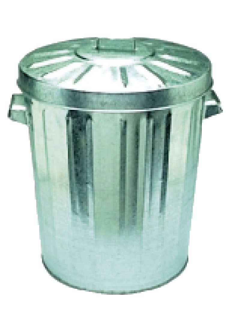 Garbage Bin - Galvanised Bin w/lockable lid 55L