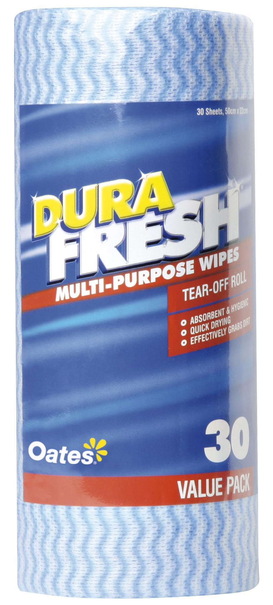 DuraFresh Multi-purpose Wipes on a Roll - 30 Sheets