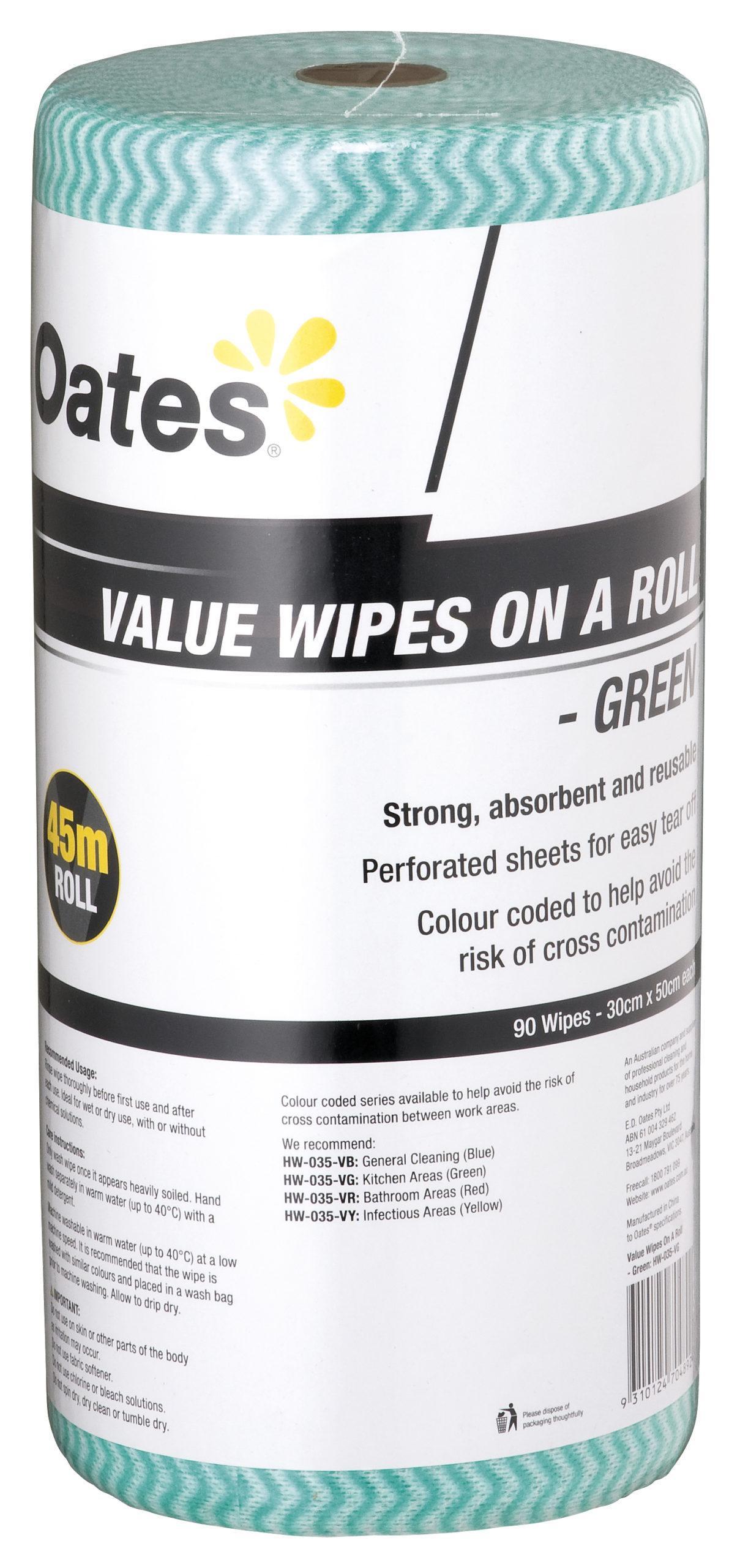 Value Wipes on a Roll - Green