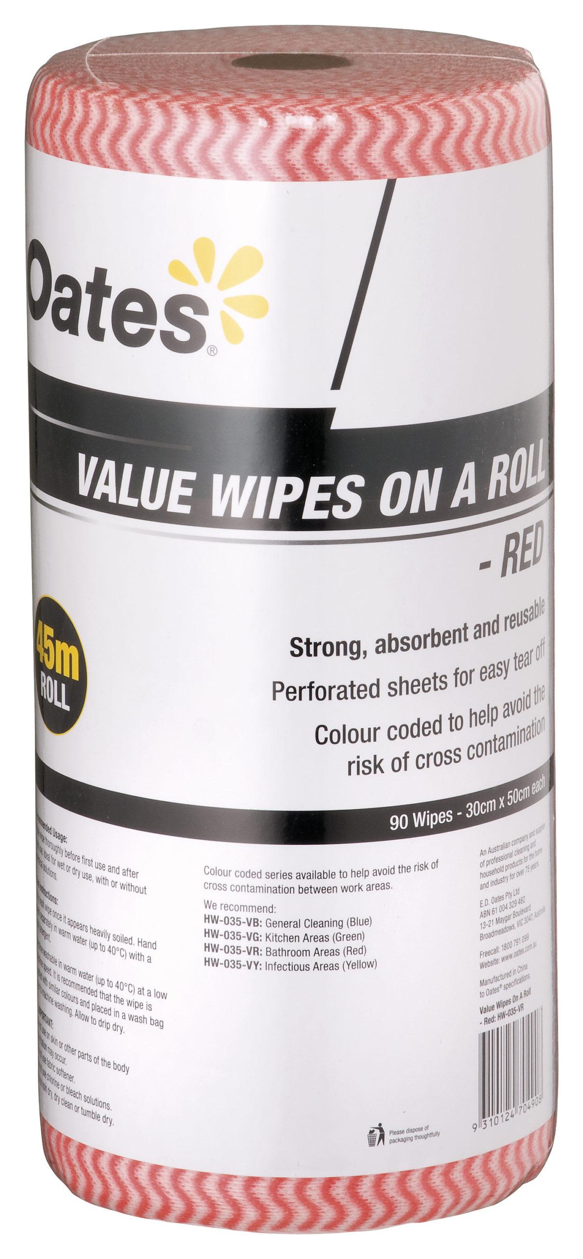 Value Wipes on a Roll - Red