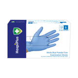 HospiPlus Blue Nitrile Powder-Free Gloves, Small