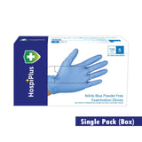 HospiPlus Blue Nitrile Powder-Free Gloves, Small