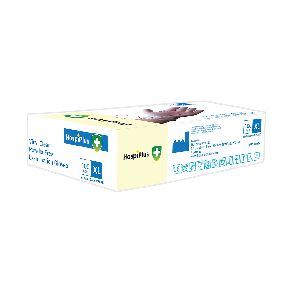 HospiPlus Clear Vinyl Powder-Free Gloves