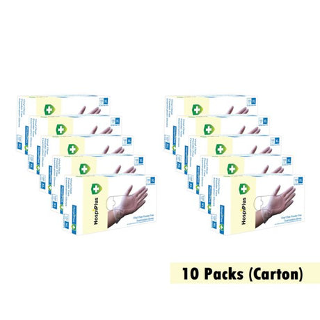 HospiPlus Clear Vinyl Powder-Free Gloves, Extra Large