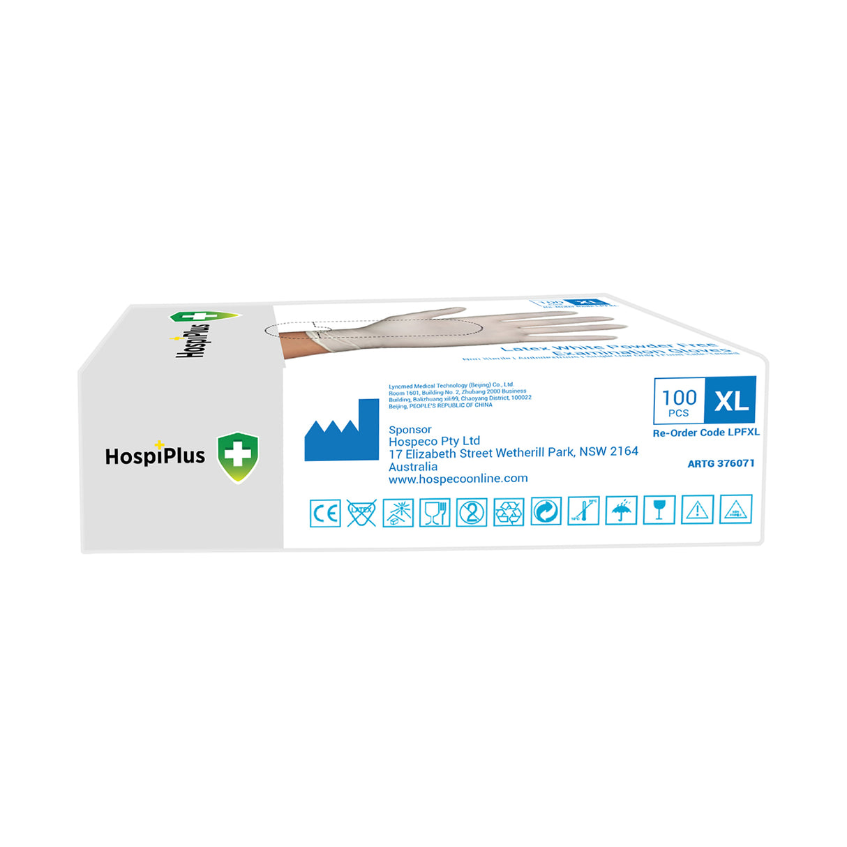 HospiPlus White Latex Powder-Free Gloves