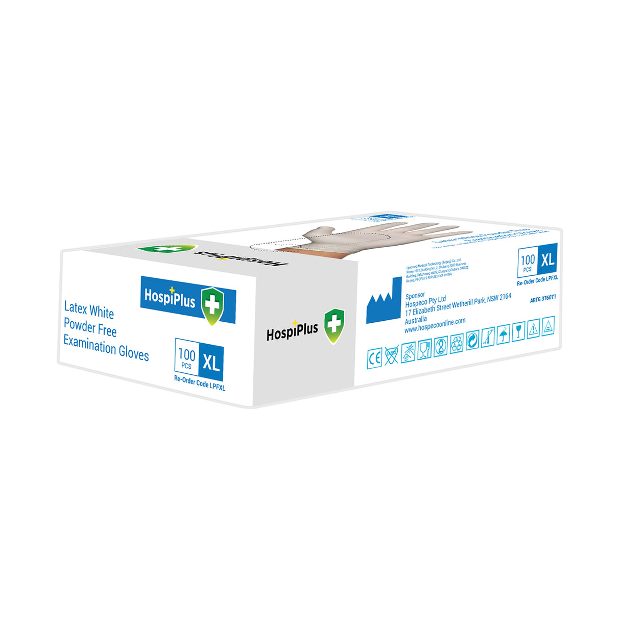 HospiPlus White Latex Powder-Free Gloves