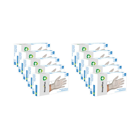 HospiPlus White Latex Powder-Free Gloves