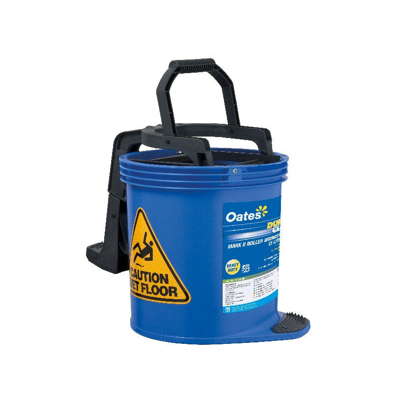 Oates 15L DuraClean Mark II Roller Wringer Bucket, Blue