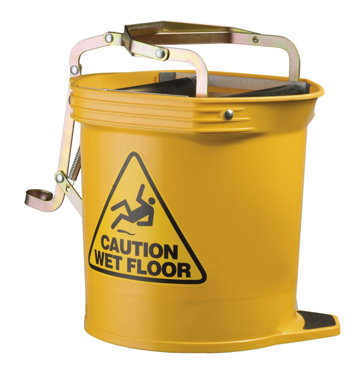 Wide Mouth Roller Wringer Bucket - 16L - Yellow