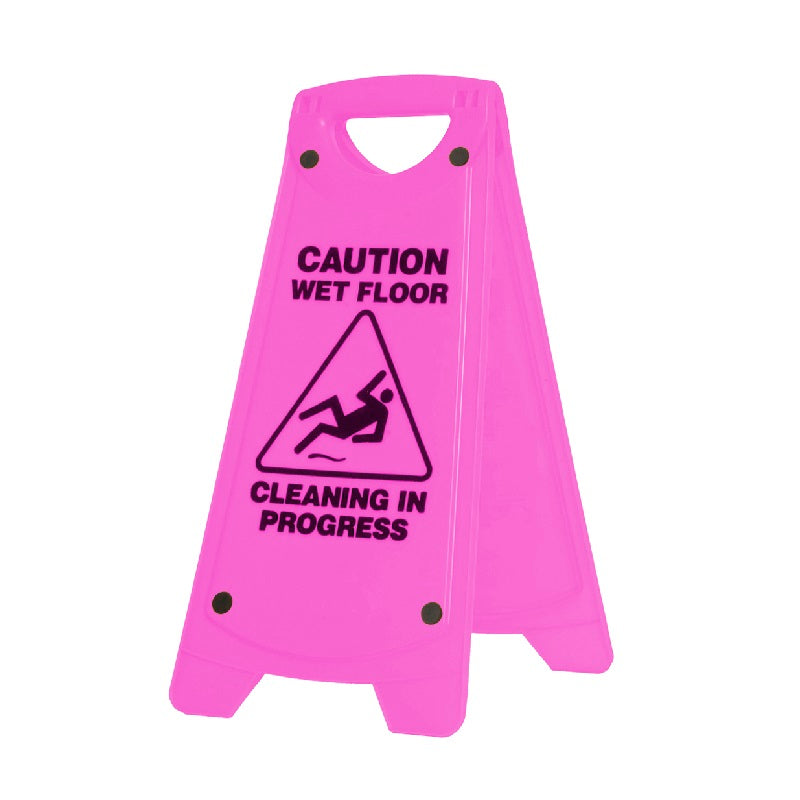 Oates Pink Non-Slip Wet Floor Sign, A Frame Design