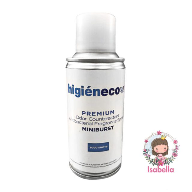 Higieneco MiniBurst 1.0 Isabella Automatic Aerosol Air Freshener Fragrance Refill, Antibacterial, 3000 Sprays, 110 mL