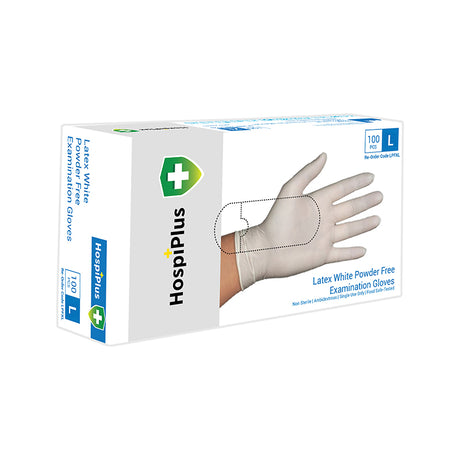 HospiPlus White Latex Powder-Free Gloves
