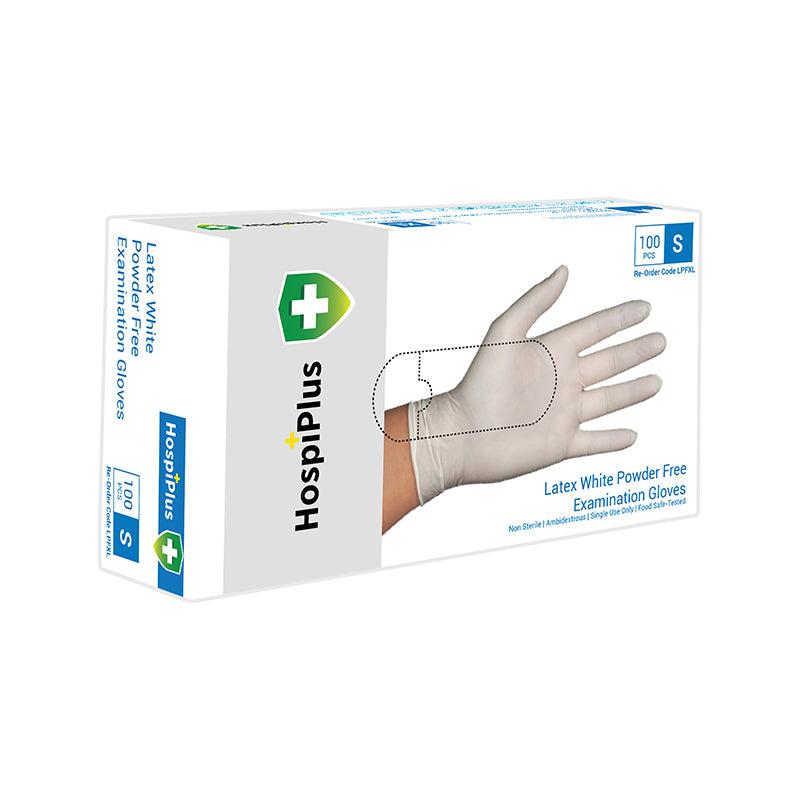 HospiPlus White Latex Powder-Free Gloves