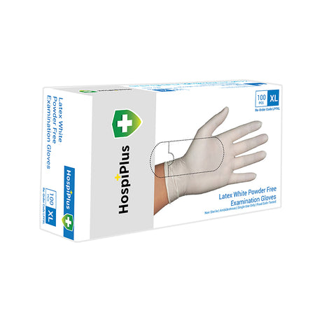 HospiPlus White Latex Powder-Free Gloves