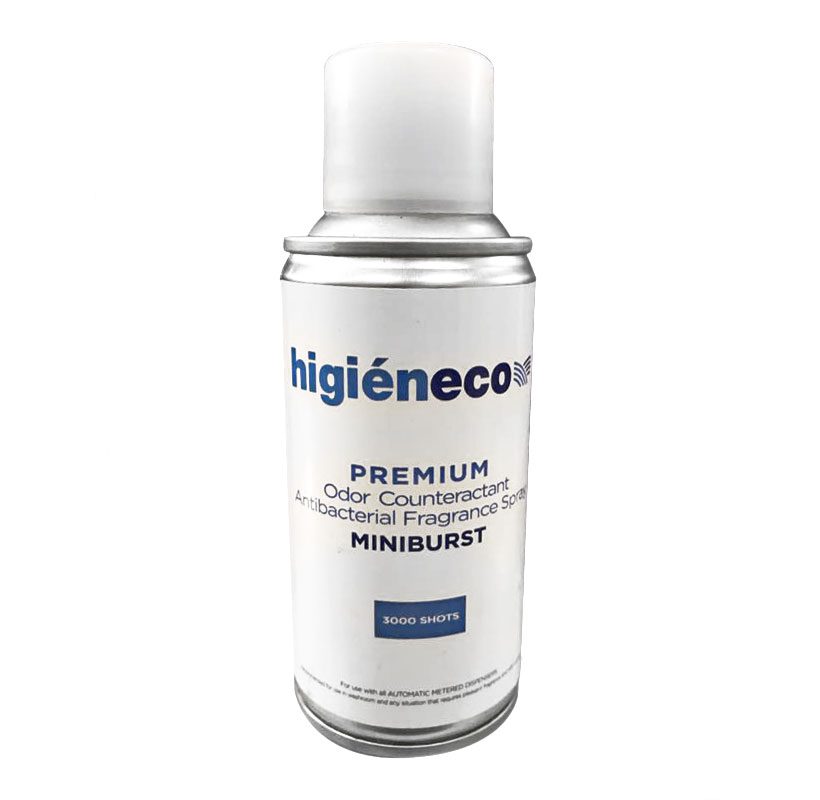 Higieneco MiniBurst 1.0 Baby Powder Automatic Aerosol Air Freshener Fragrance Refill, Antibacterial, 3000 Sprays, 110 mL