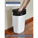 Multi Curved Trash Bin, Floor Standing or Wall Mounted, White, 32 L