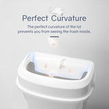Multi Curved Trash Bin, Floor Standing or Wall Mounted, White, 32 L