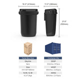 Multi Curved Trash Bin, Floor Standing or Wall Mounted, White, 32 L