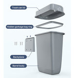 Multi Curved Trash Bin, Floor Standing or Wall Mounted, Grey, 32 L