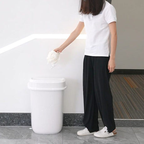 Multi Curved Trash Bin, Floor Standing or Wall Mounted, White, 32 L
