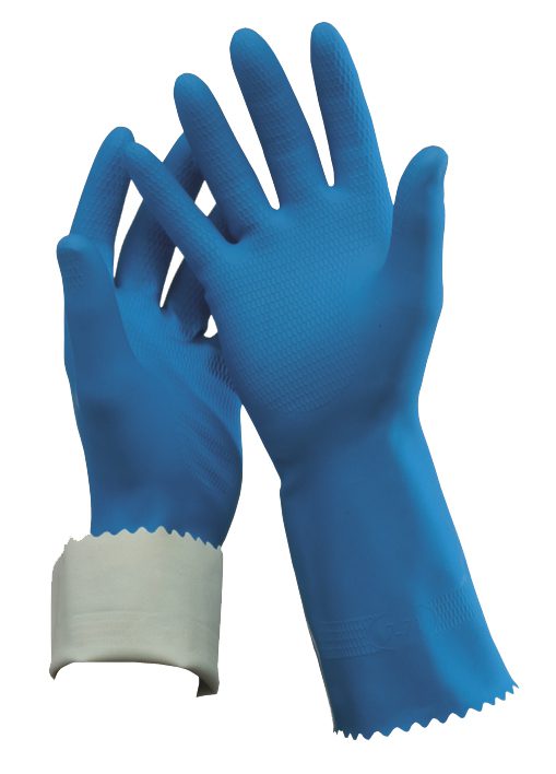 Flock Lined Rubber Gloves - 7-7½