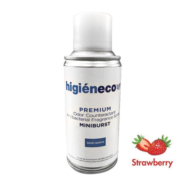 Higieneco MiniBurst 1.0 Strawberry Automatic Aerosol Air Freshener Fragrance Refill, Antibacterial, 3000 Sprays, 110 mL