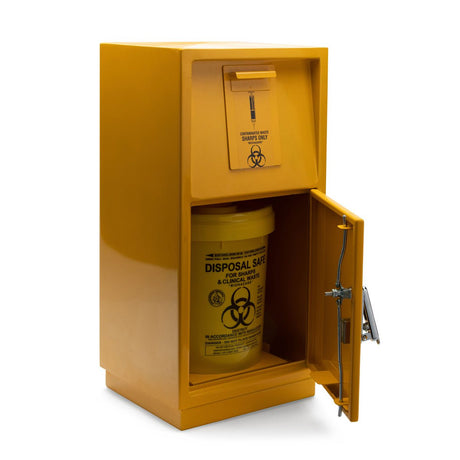 IDC Medical Steel Security Safe Safety Keyed Lock Case for 23L Sharps Container