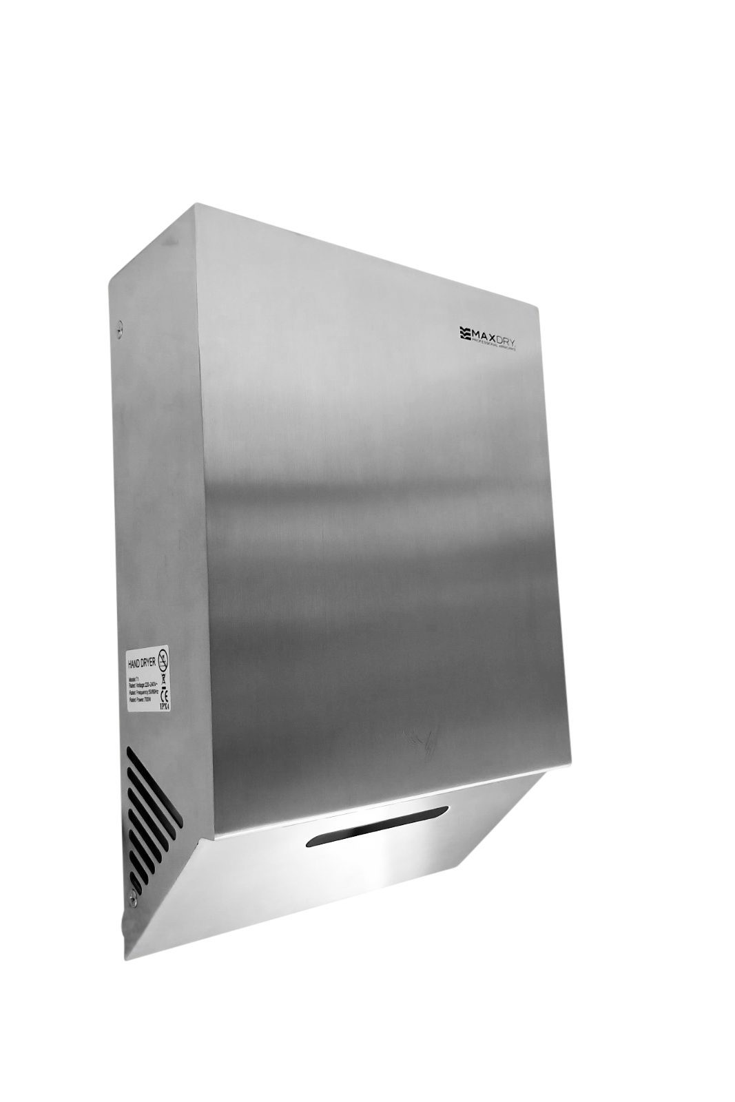 PuraMax UVC High-Speed Air Purifying Hand Dryer, Brushed Stainless Steel, Satin